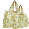 Wrapables Large & Small Foldable Tote Nylon Reusable Grocery Bags, Set of 2, Lemons